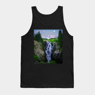 Waterfall in the middle of green trees Tank Top